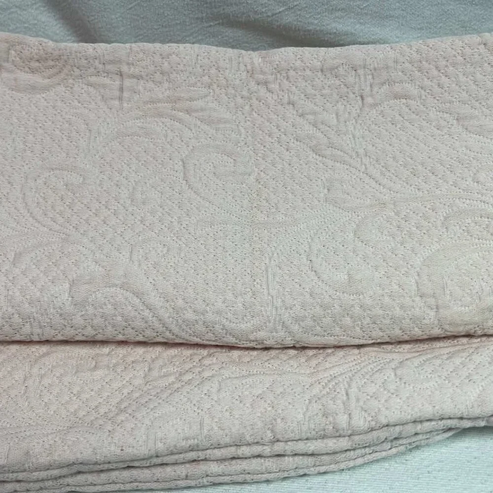 Quilted Pillow Sham 30X23.5 SINGLE Pale Baby Pin Shabby Chic Cottagecore Cottage